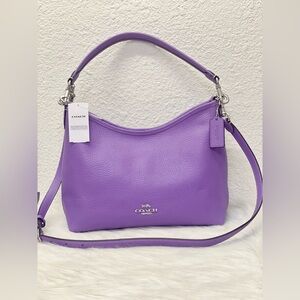 NWT Coach Laurel Shoulder Bag Pebble Leather in Iris CR148